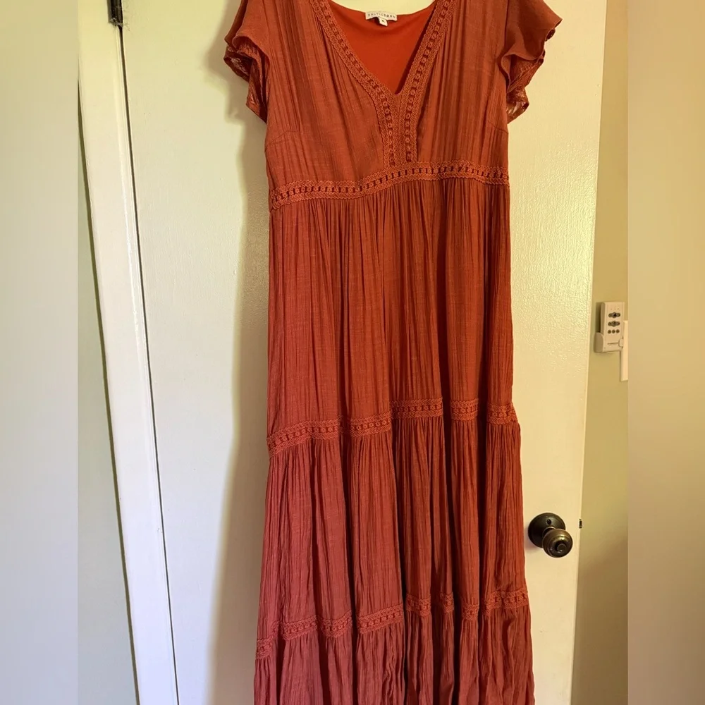 Elegant Rust Midi Dress - Picture 5 of 6